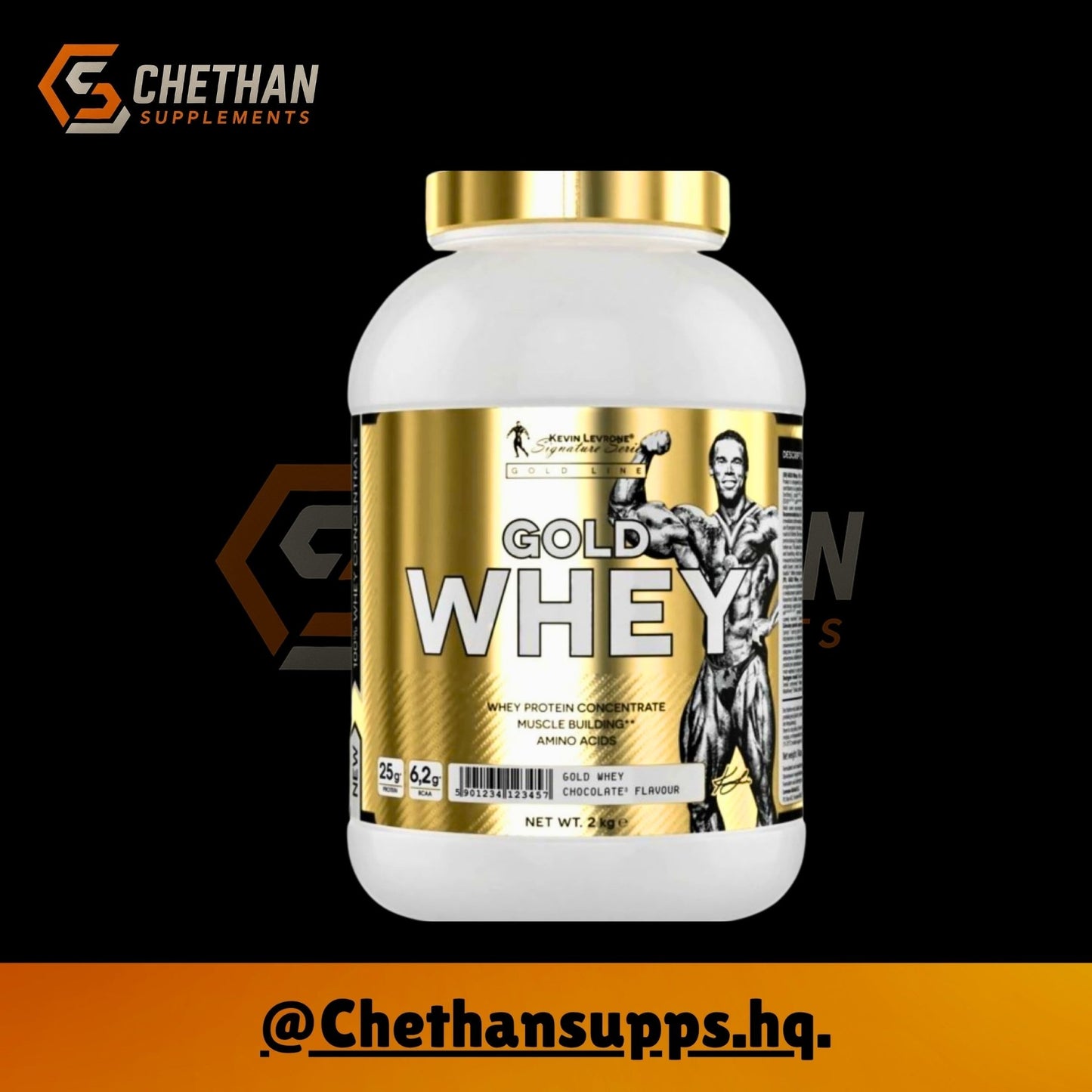 Kevin Levrone Gold Whey, 2 kg (4.4 lb), Cafe Frappe - CHETHAN SUPPS.77