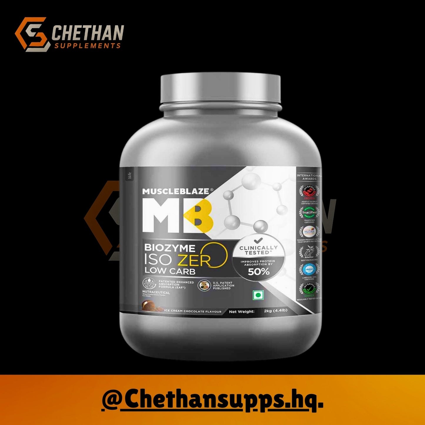 MuscleBlaze Biozyme Iso - Zero 2kg • Low Carb Ice Cream Chocolate - CHETHAN SUPPS.77