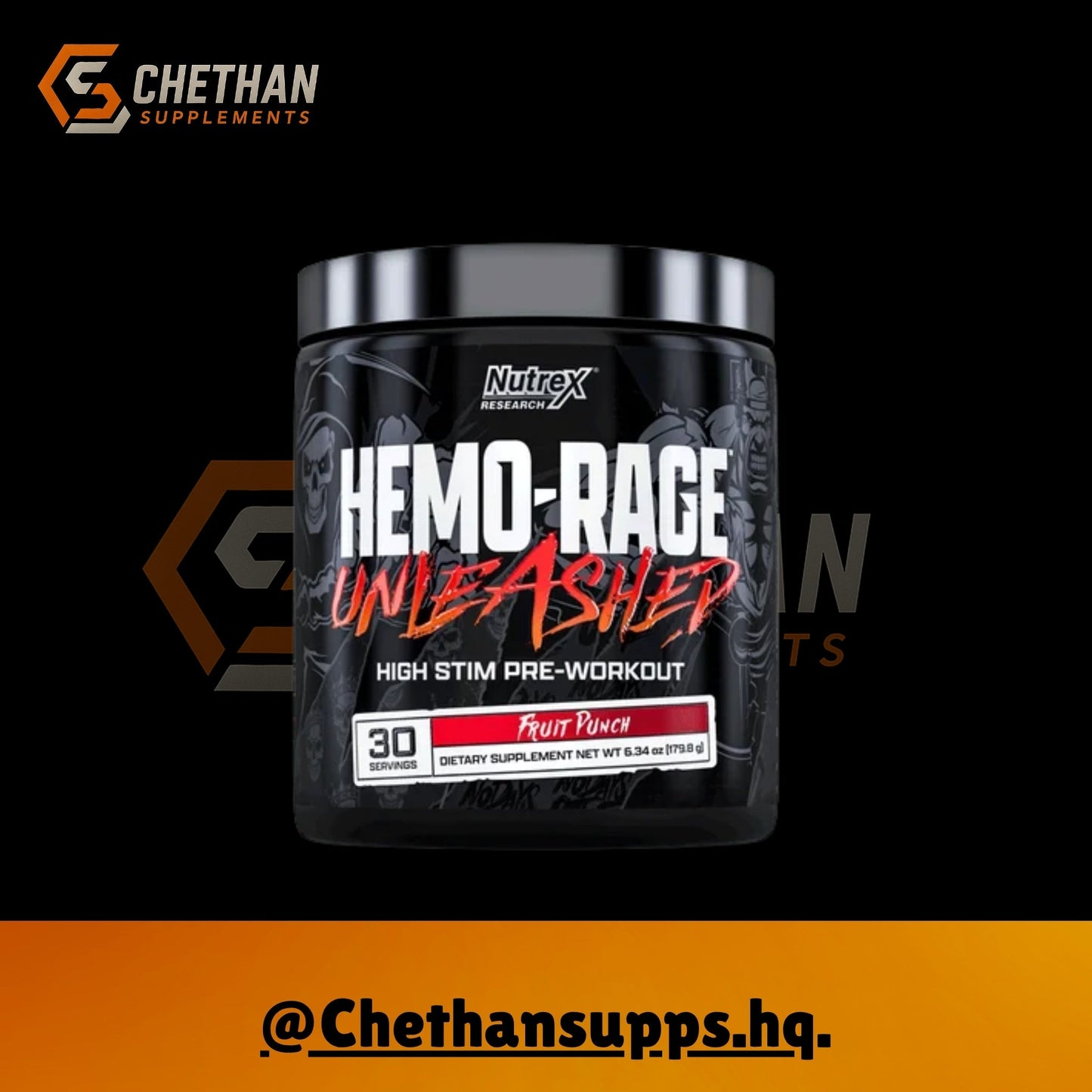 Nutrex Hemo - Rage Unleashed, 0.39 gm fruit punch - CHETHAN SUPPS.77