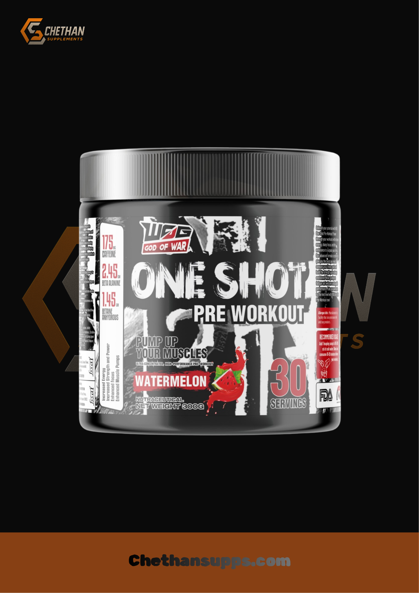 WOG PRE WORKOUT WATERMELON 30 SERVINGS