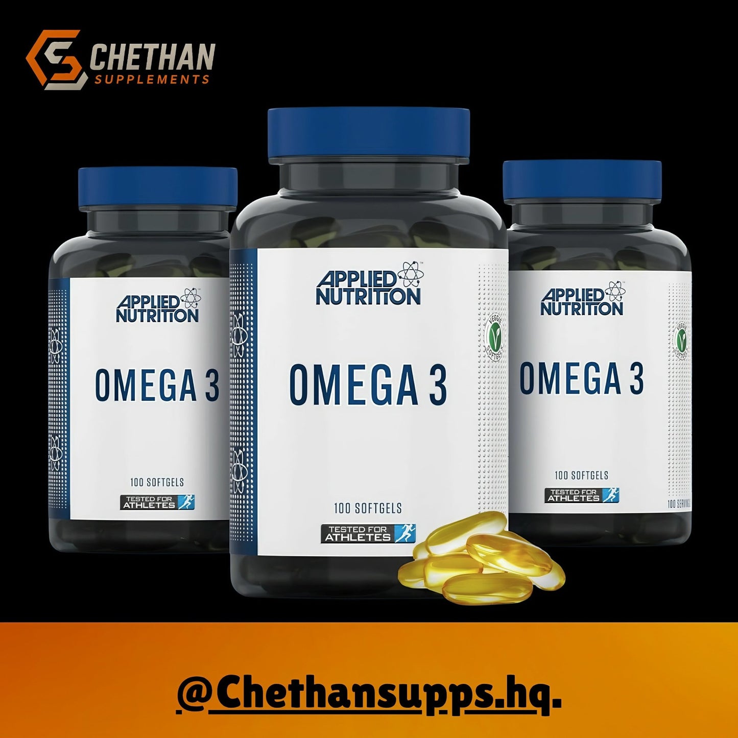 Applied Nutrition Omega 3 | 1000mg | Chethansupps.com - CHETHAN SUPPS.77