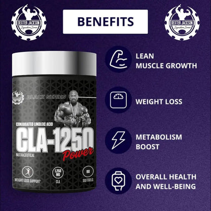 Dexter Jackson Black Series CLA - 1250 | Conjugated Linoleic Acid | 90 Softgels - CHETHAN SUPPS.77