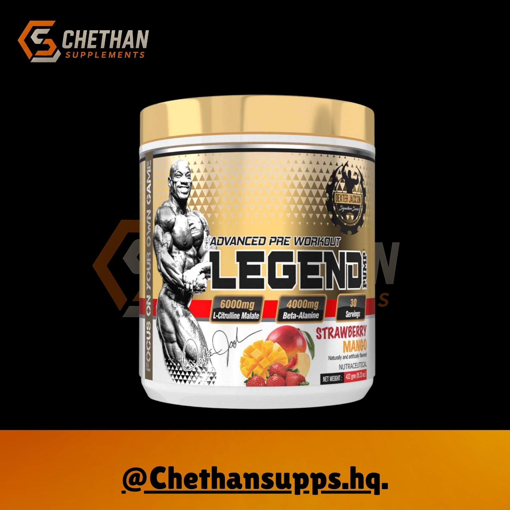 Dexter Jackson Legend Pump, 430 g (0.95 lb), Strawberry Mango - CHETHAN SUPPS.77