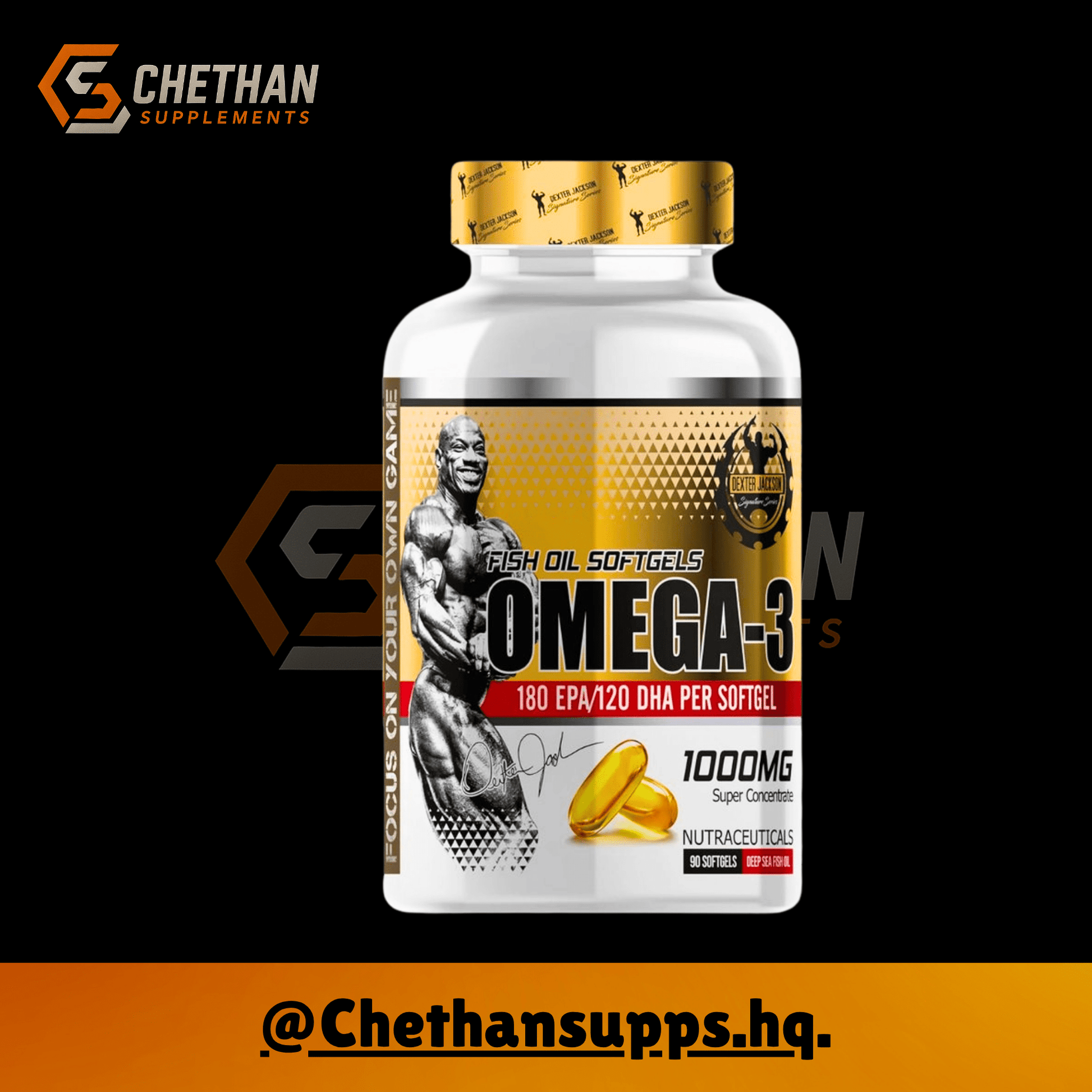 Dexter Jackson Omega - 3, 90 softgels - CHETHAN SUPPS.77