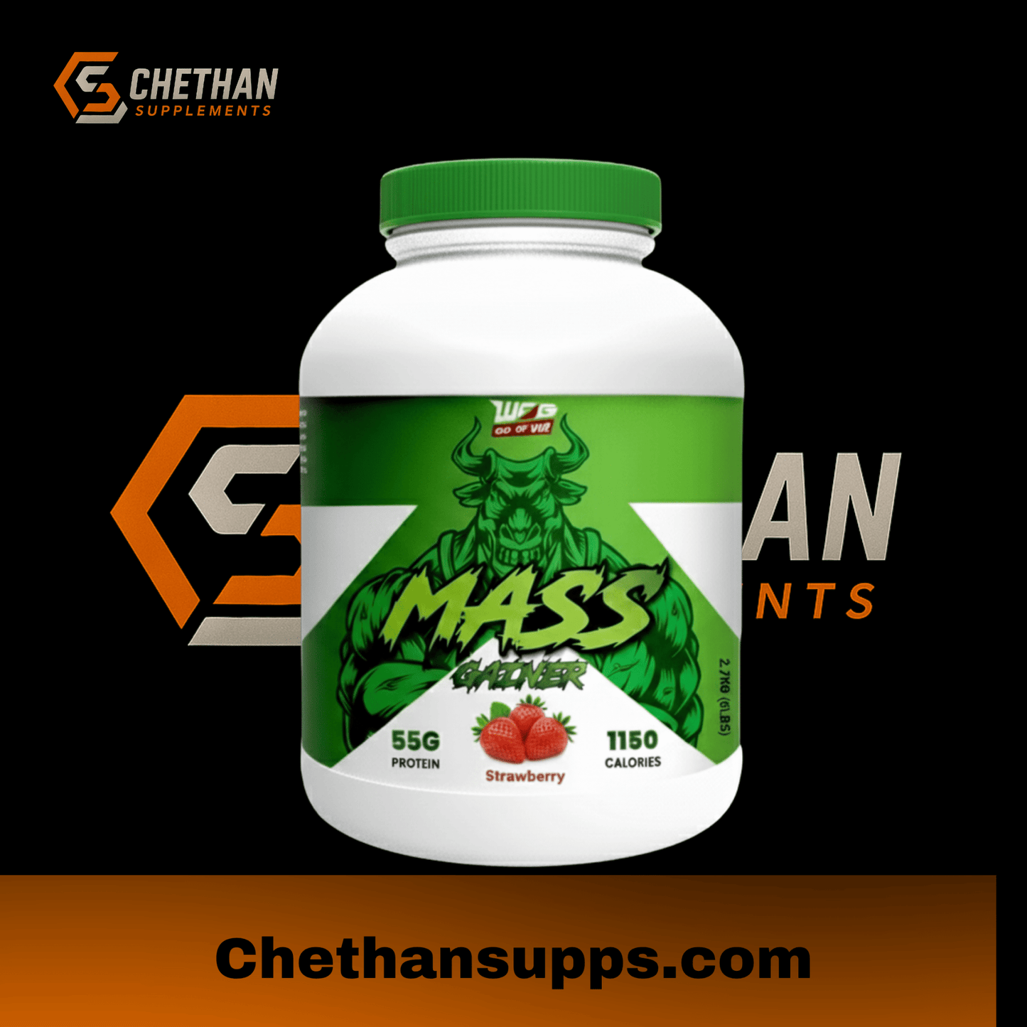 GOD OF WAR MASS GAINER. 2.7 KG | WOG MASS GAINER | god of war mass gainer . - CHETHAN SUPPS.77