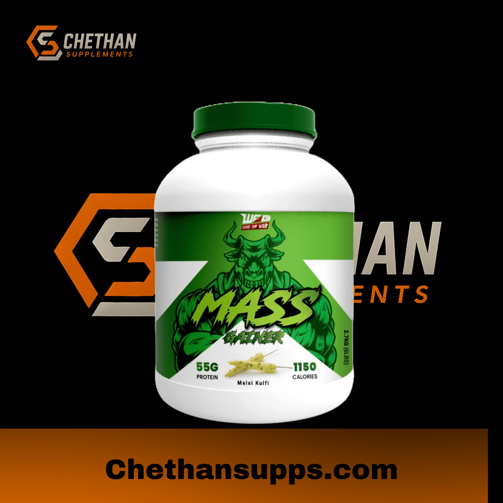 GOD OF WAR MASS GAINER. 2.7 KG | WOG MASS GAINER | god of war mass gainer . - CHETHAN SUPPS.77