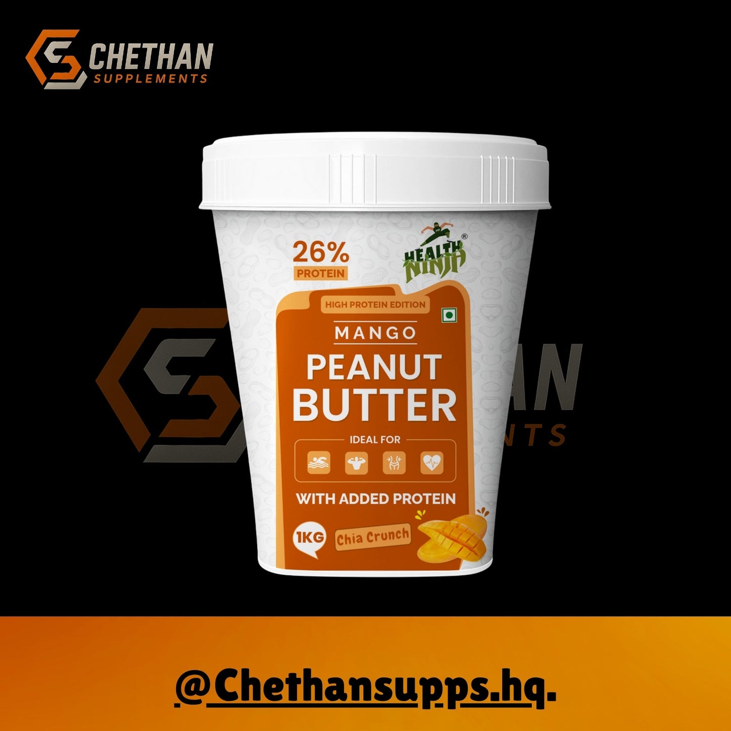 Health Ninja High Protein Peanut Butter - CHETHAN SUPPS.77