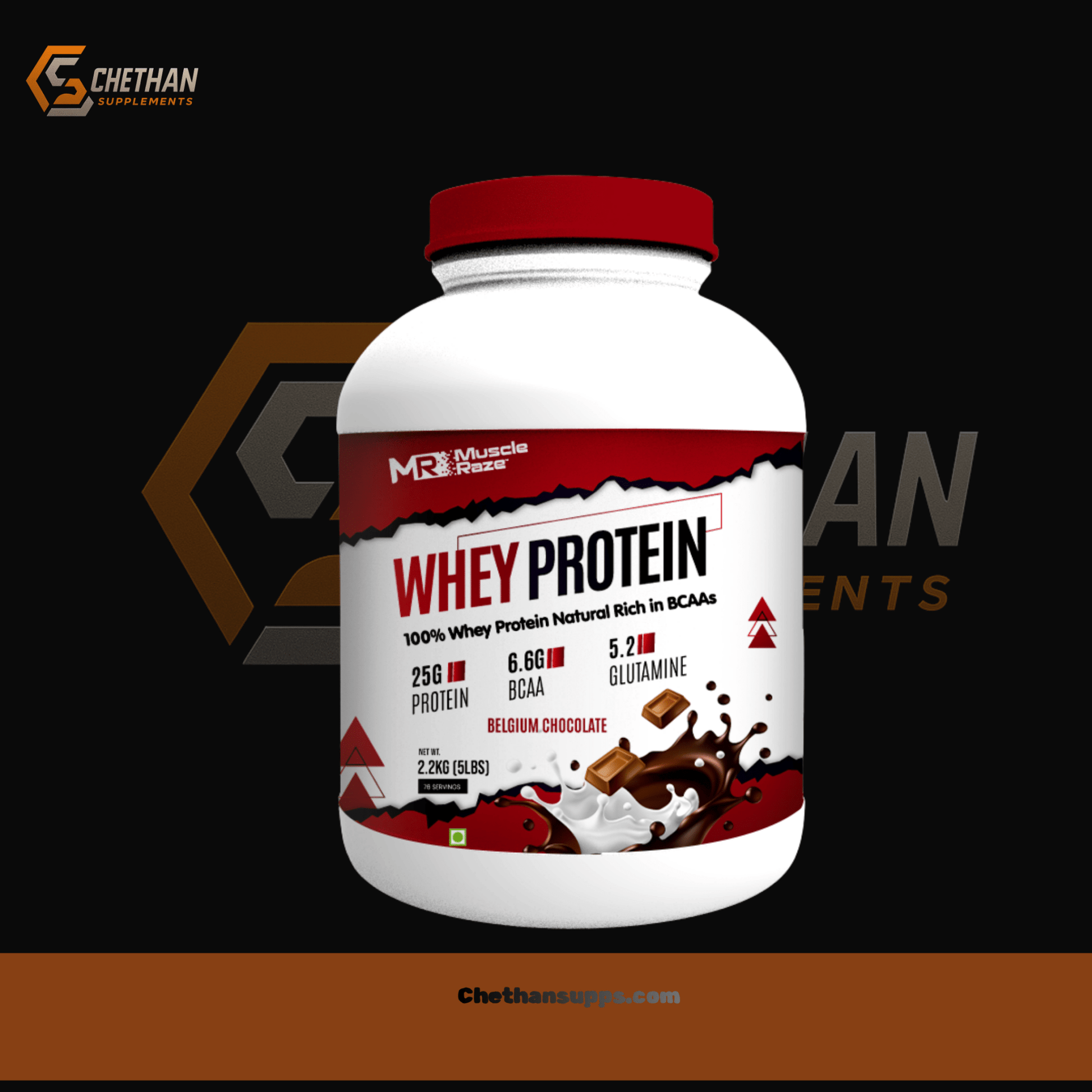 Mr. whey | MuscleRaze Whey Protein 5lbs, 2.2kg - CHETHAN SUPPS.77