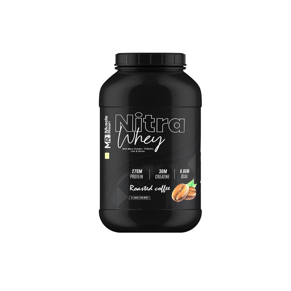 Muscle Reign Nitra Whey 2.2kg 5Lbs 27g High Quality Protein 3gm Creatine 6.6gm BCAAs - CHETHAN SUPPS.77
