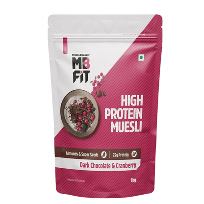 MuscleBlaze High Protein Muesli 1KG• Dark Chocolate & Cranberry - CHETHAN SUPPS.77