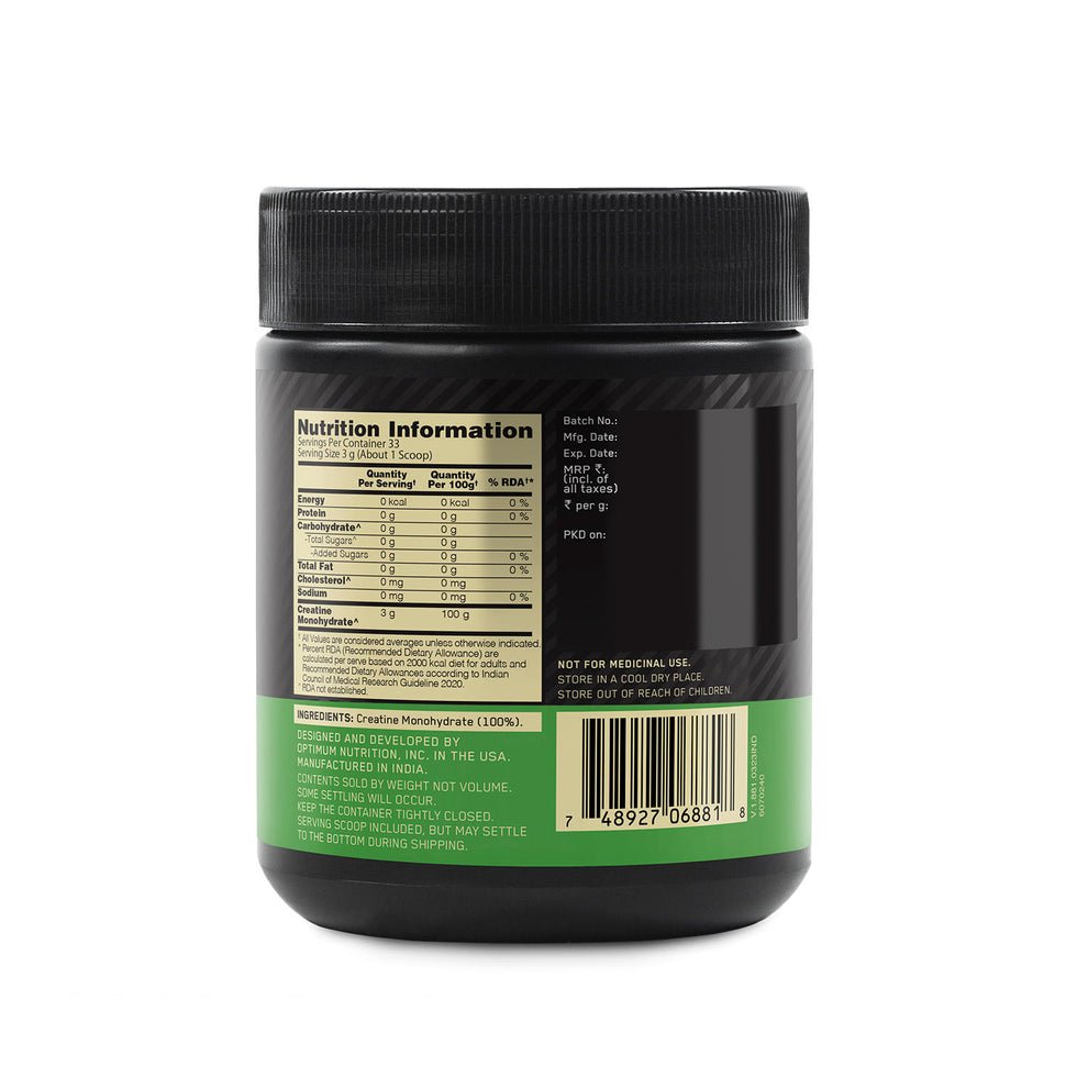 Optimum Nutrition ( ON ) micronised 100 gram unflavoured - CHETHAN SUPPS.77
