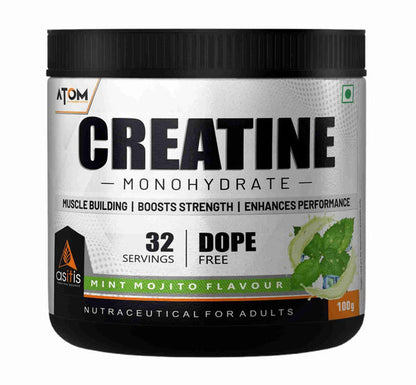 ATOM Creatine Monohydrate | Dope Free | Enhances Performance | Promotes Muscle Gains