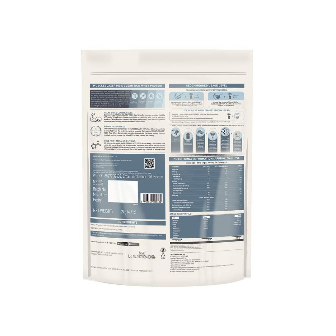 MuscleBlaze 100% Clean Raw Whey Protein Concentrate