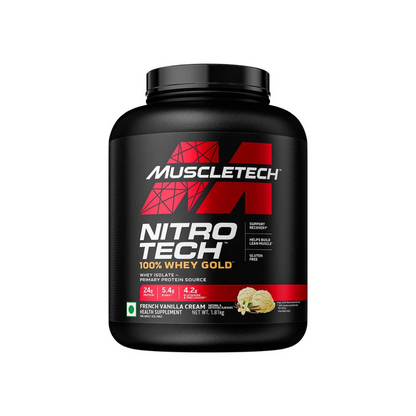 MuscleTech Nitrotech 100% Whey Gold, 1.82 kg (4 lb), French Vanilla Cream