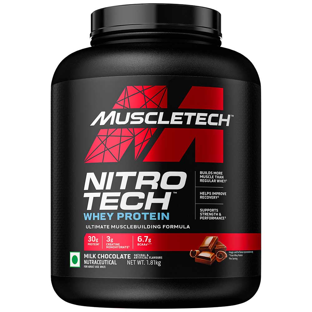 MuscleTech NitroTech Whey Protein, 1.82 kg (4 lb), Milk Chocolate - India